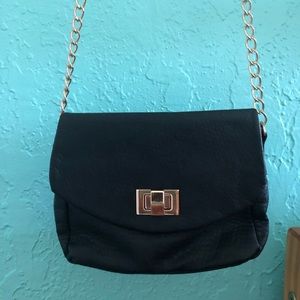 Black with gold chain crossbody purse
